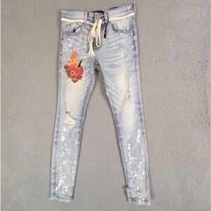 THRT WOMENS SKINNY BLUE DENIM JEANS SIZE 28